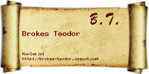 Brokes Teodor névjegykártya